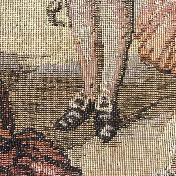 Antique French Woven Tapestry Wall Hanging Victorian Salon Party 34” X 18.5” - Picture 13 of 16